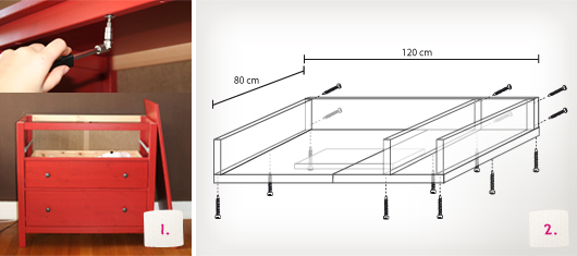 Wickeltischaufsatz für Ikea Kommode selberbauen – Schritt 1-2