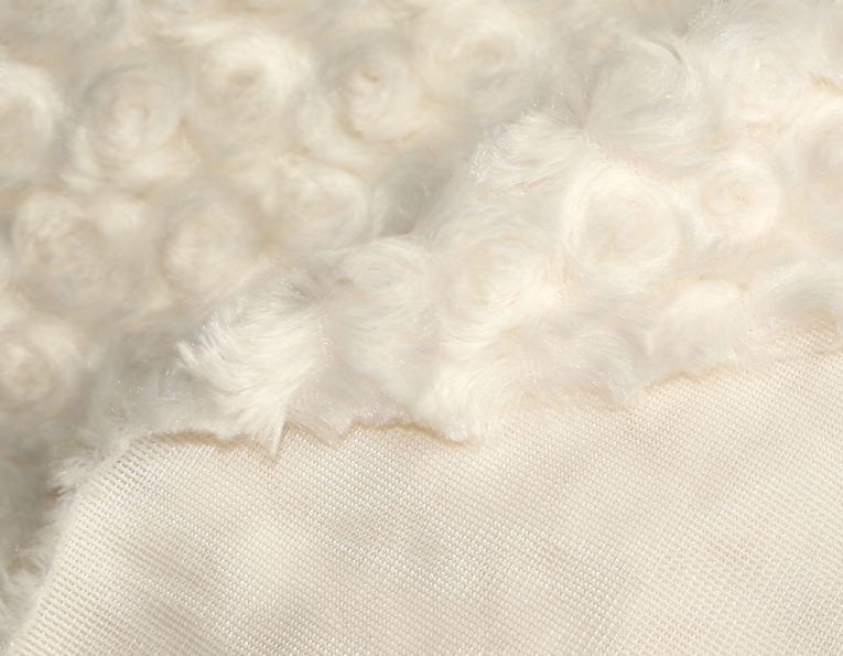 Microfaserplüsch Rosenstruktur Minky Polyester wollweiß
