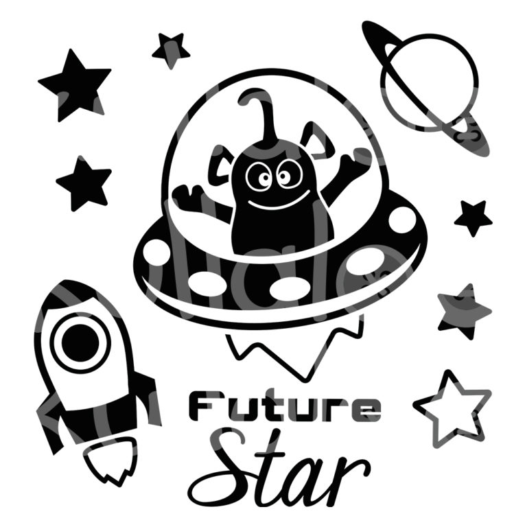 Plotterdatei Rakete - B-Day Bibs Future Star