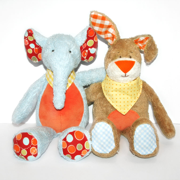 Schnittmuster Elefant "KUMI" mit Kuschelfreund Kulio