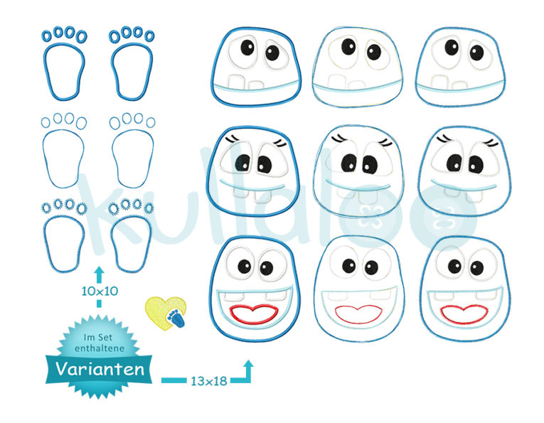 Stickdateien Monster "MemoMonsti"
