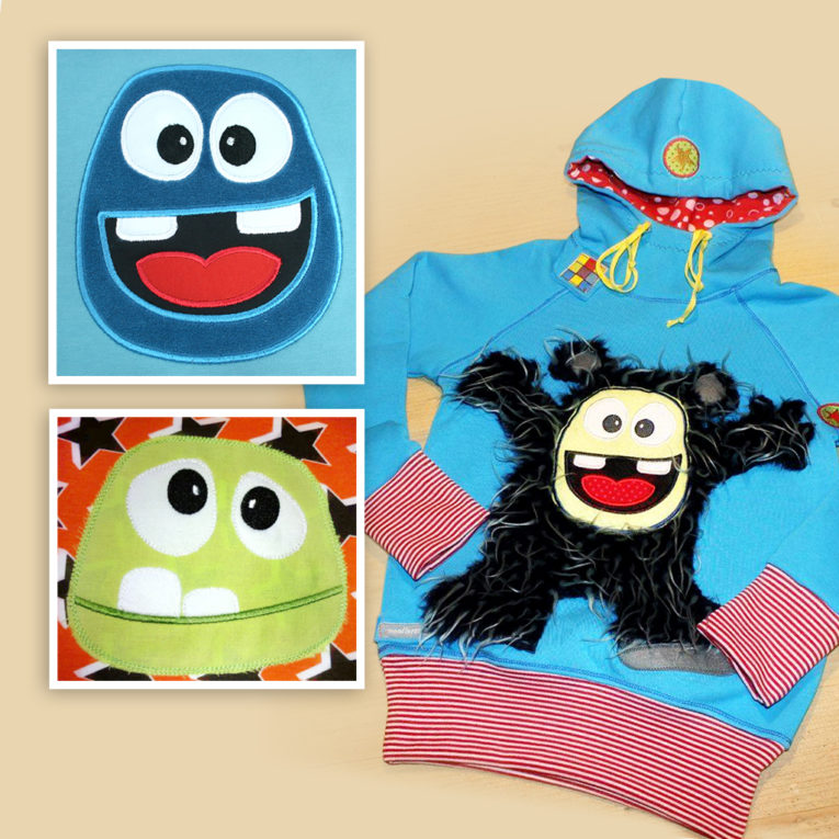 Stickdatei Monster "MemoMonsti" - Stickbeispiele
