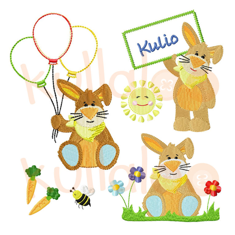 Stickdatei Hasenfamilie "KULIO" Maxi-Set 13x18