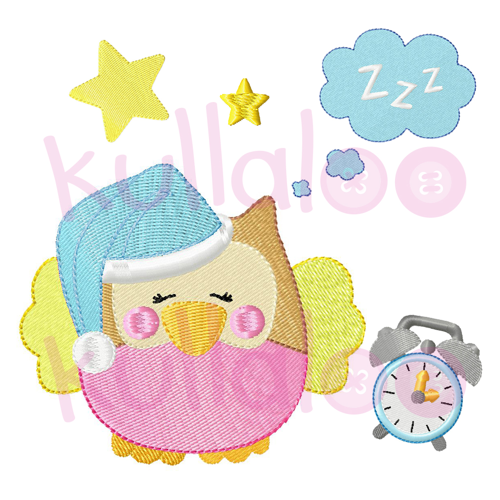 Stickdatei Set Eule "KULLA" mit Mütze