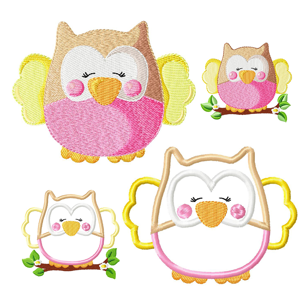 Stickdateien Eule "KULLA" Vollstick & Applikation