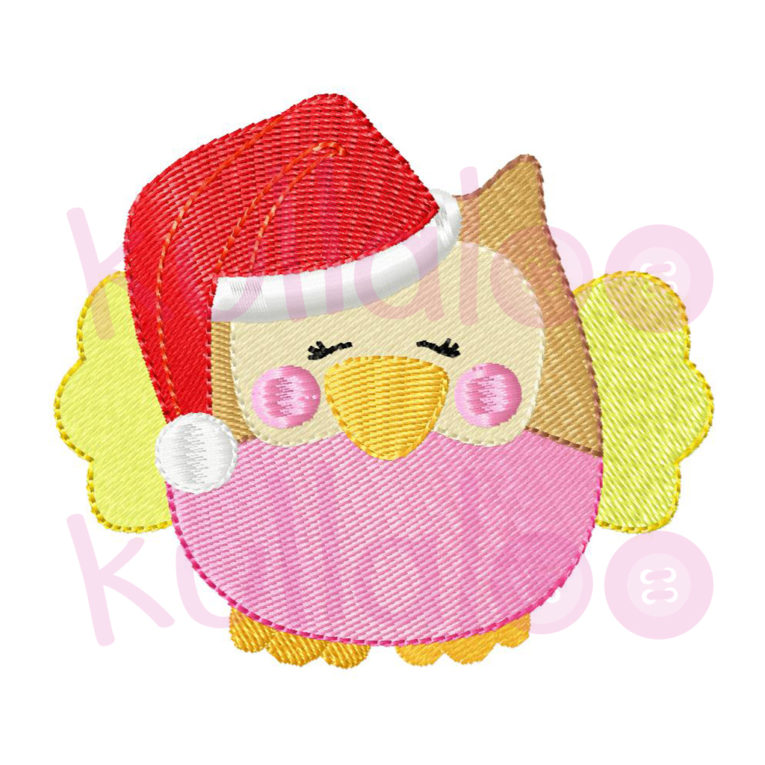 Stickmotiv Eule "KULLA" mit Weihnachtsmütze