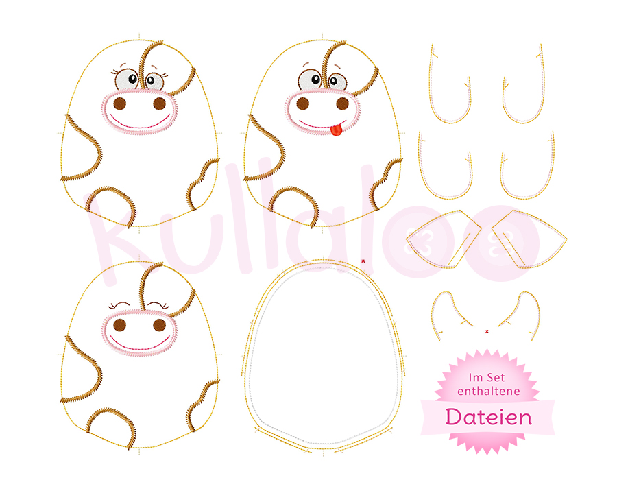 ITH Stickdatei Kuh "LAURELLA" 13x18 – Varianten