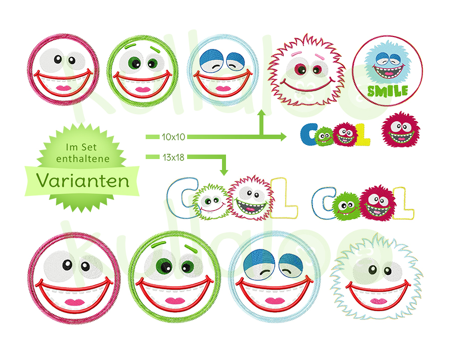 Stickbilder Monster Maxi-Set 10x10 & 13x18 – Varianten