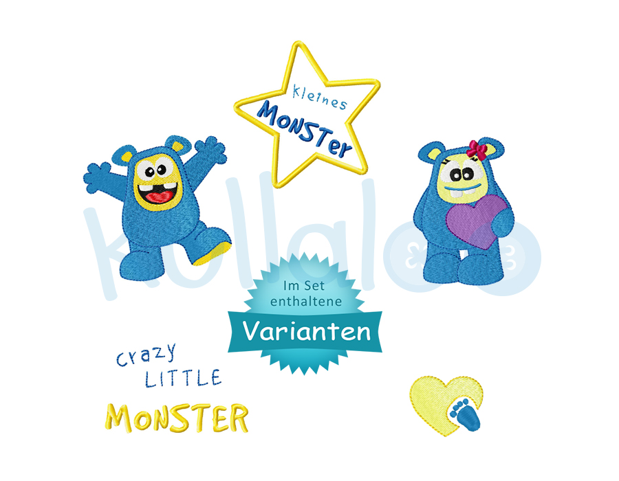 Stickbilder Set Monster Junge & Mädchen 10x10 – Bild 2