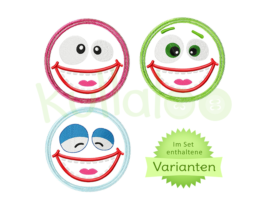 Stickdatei Applikation Zottelmonster 13x18 – Varianten