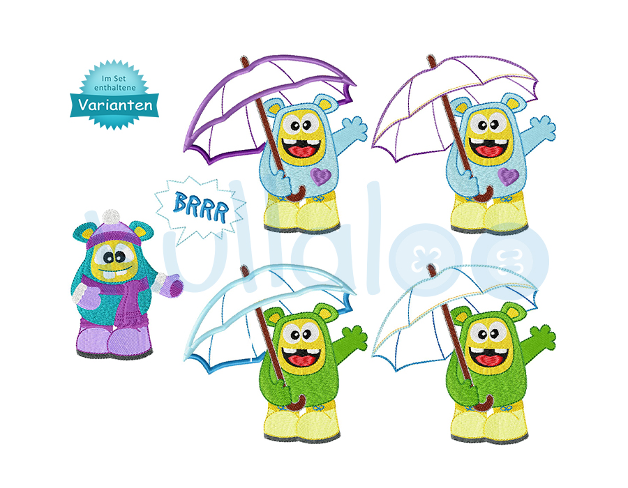 Stickdatei Herbst & Winter-Monster 13x18 – Varianten