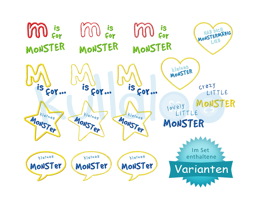 Stickdatei Schriftzüge Monster 10x10 – Bild 4