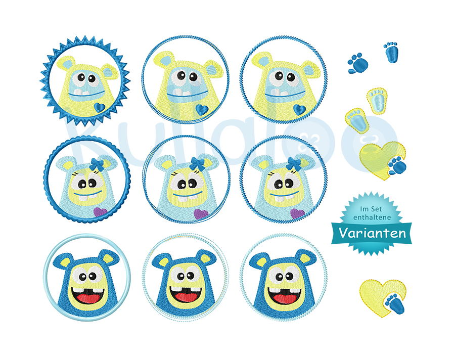 Stickdateien Monster Buttons 10x10 – Bild 2