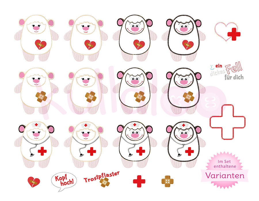 Stickdateien Schaf "LARI & LARS" Trösterli-Set 13x18 – Varianten