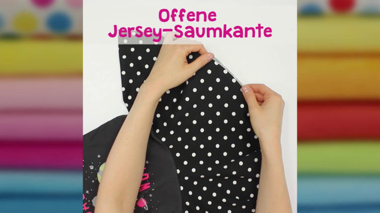 gekräuselter Jersey-Rollsaum