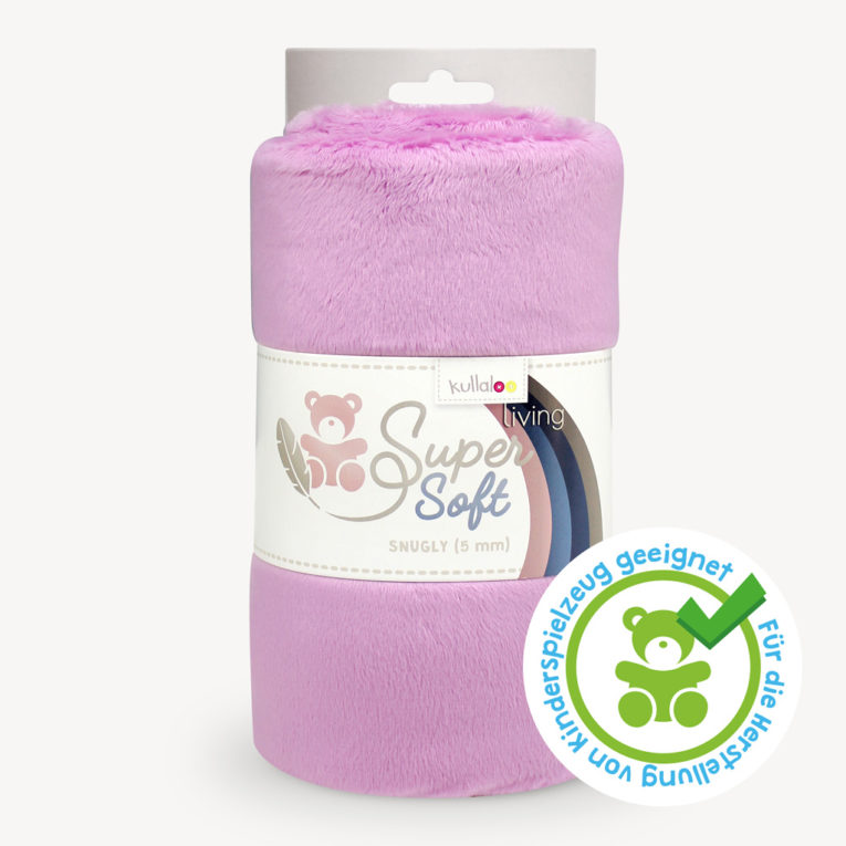 Kurzhaar Plüsch Stoff mauve / rot-violett - SuperSoft SNUGLY