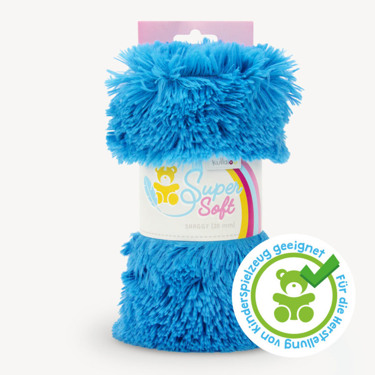 Zottelplüsch / Langhaarplüsch blau - SuperSoft SHAGGY