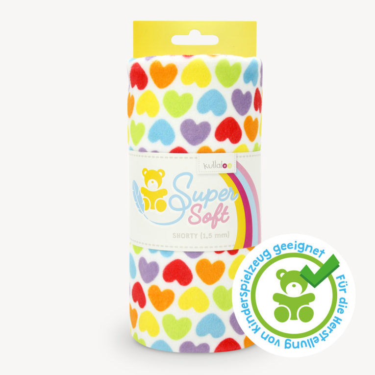 Plüschstoff Muster Herzen "Rainbow Love HEARTS"