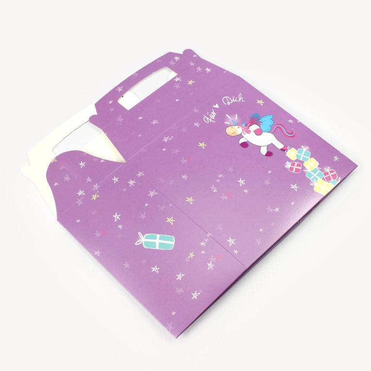 Geschenkbox Pappe / Karton: Einhorn Geschenkschachtel