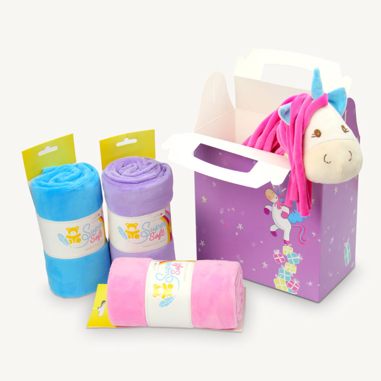 Geschenkschachtel Karton mit Einhorn als Verpackung für allerlei Schönes