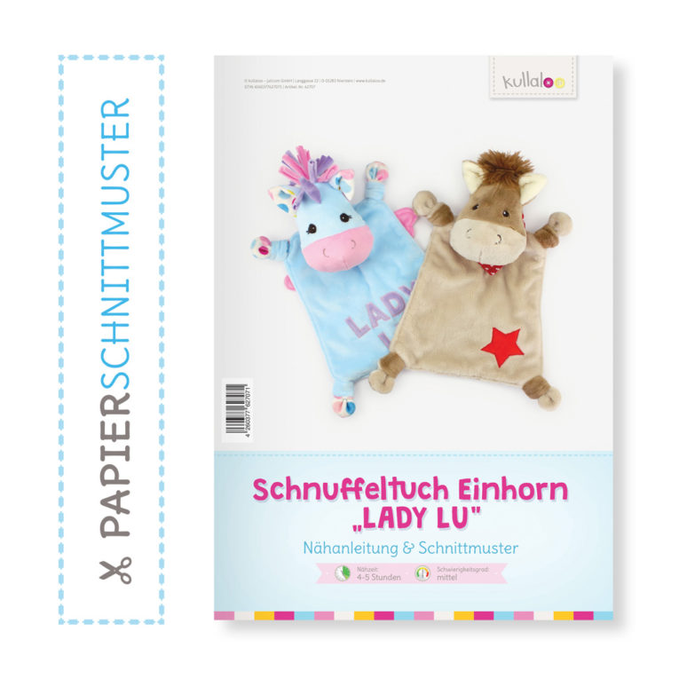 Papierschnittmuster Einhorn Schnuffeltuch "Lady Lu"