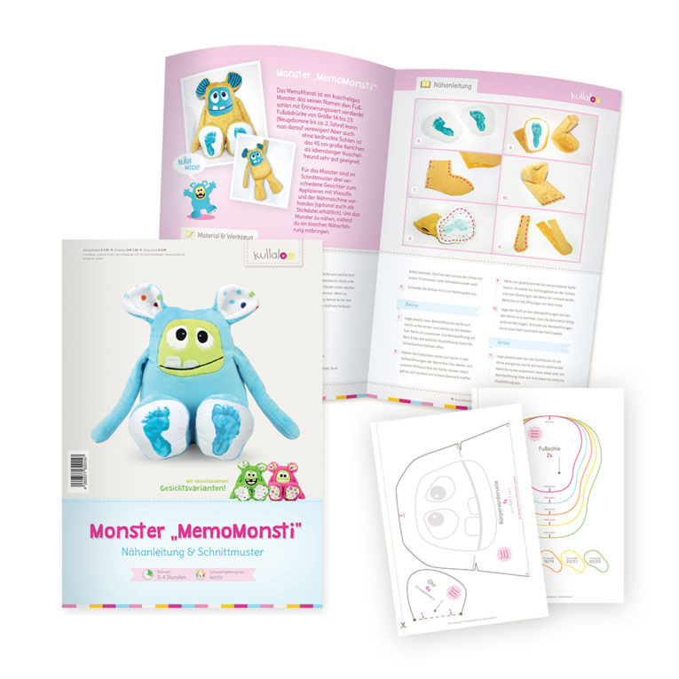 Papierschnittmuster Kuschelmonster MEMO MONSTI