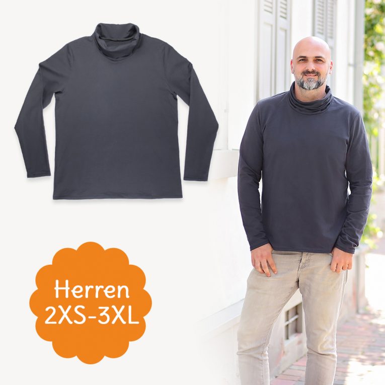Rollkragen Pullover nähen für Herren
