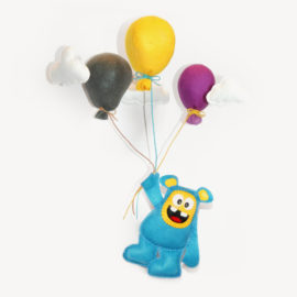 Babysachen nähen: Schnittmuster Babymobile Monster mit Ballons