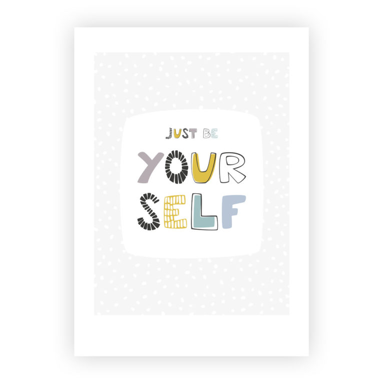 Skandinavische Kinderzimmer Deko: A4 Poster "just be yourself"