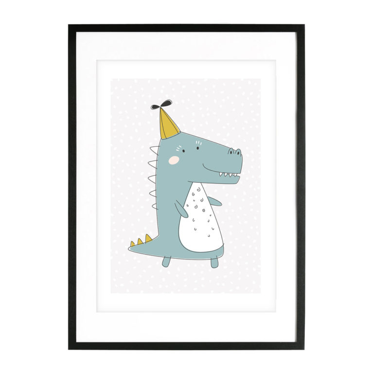 A3 Poster Kinderzimmer Jungen und Mädchen "Krokodil"