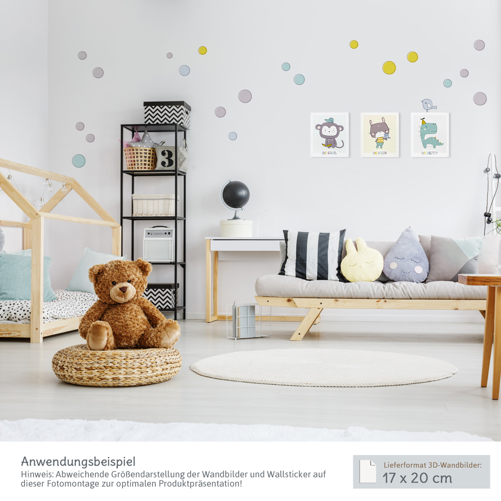 Set für Wanddeko Kinderzimmer: Anwendungsbeispiel