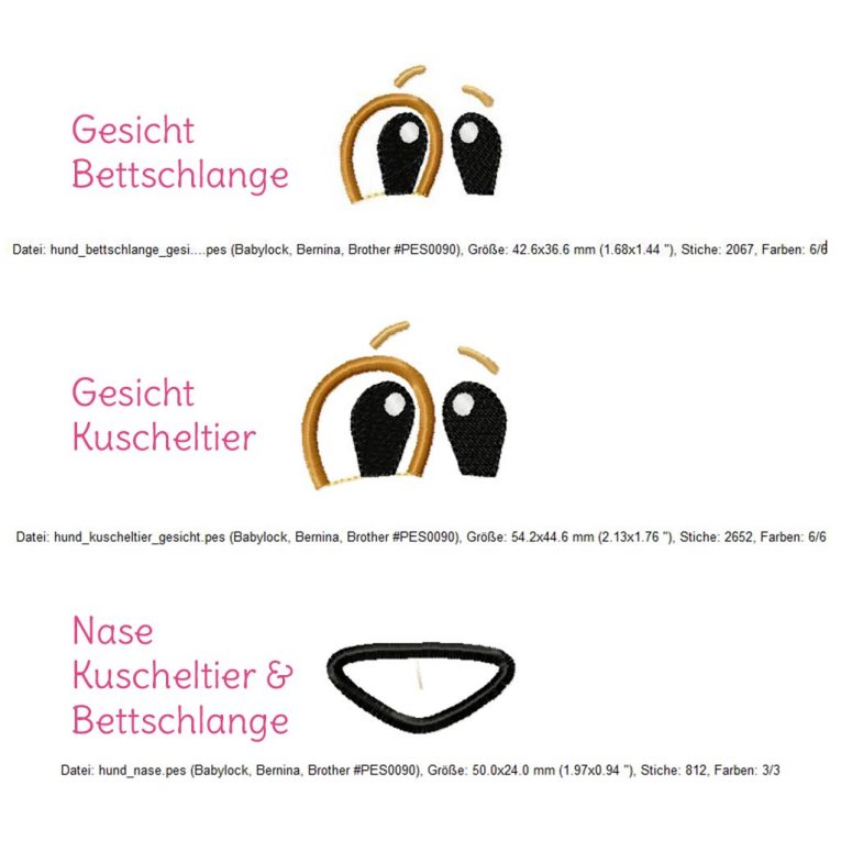 Stickdatei Hund "WUFFL" passend zum eBook