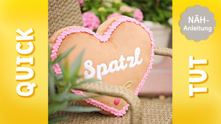 Quick Tut Video: Lebkuchenherz-Kissen nähen