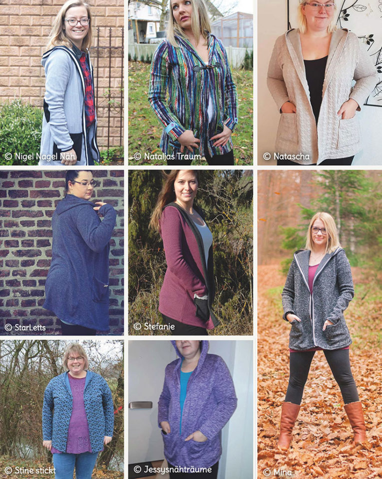 Schnittmuster Cardigan "CHILLY": Probenähergebnisse Damen