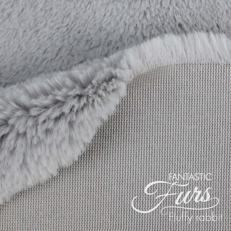 Kunstfell grau / platinum Meterware – 12 mm Fluffy Rabbit ✶ FANTASTIC Furs