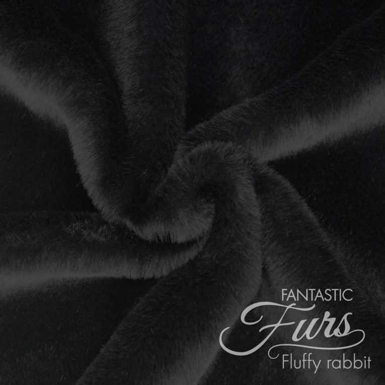 Webpelz schwarz Meterware – 12 mm Fluffy Rabbit ✶ FANTASTIC Furs