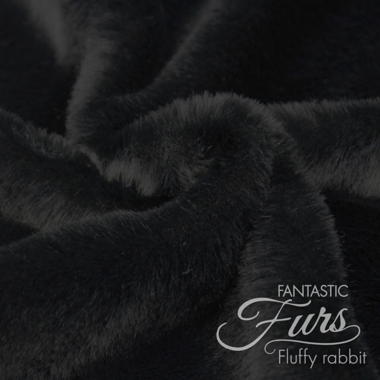 Webpelz schwarz Meterware – 12 mm Fluffy Rabbit ✶ FANTASTIC Furs