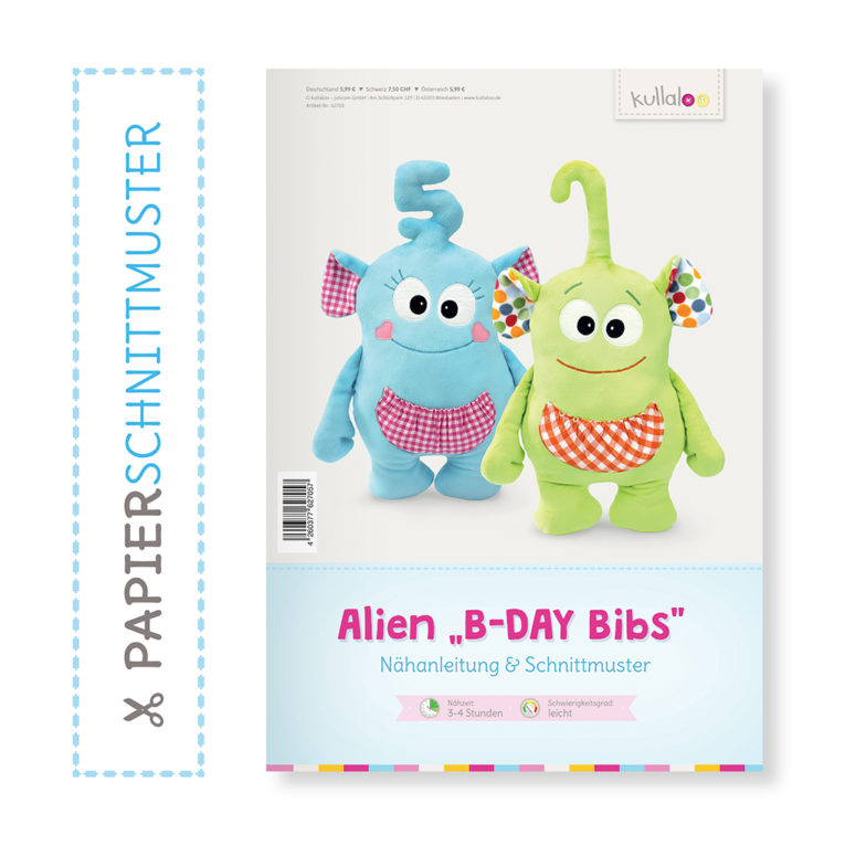 Papierschnittmuster "B-Day-Bibs" zum Alien Nähen