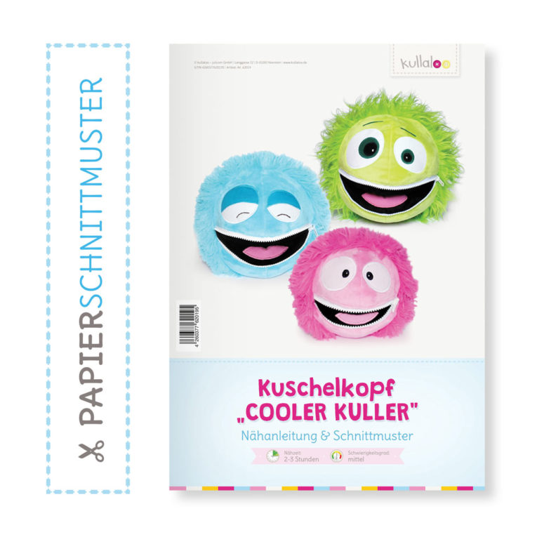 Papierschnittmuster Monster Kuschelkopf "COOLER KULLER" Nähanleitung