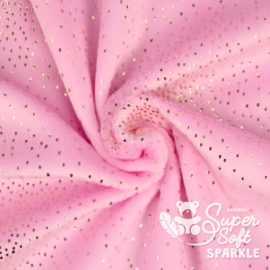 Plüsch Stoff Glitzer rosa – 2 mm SuperSoft SPARKLE – 0,5m