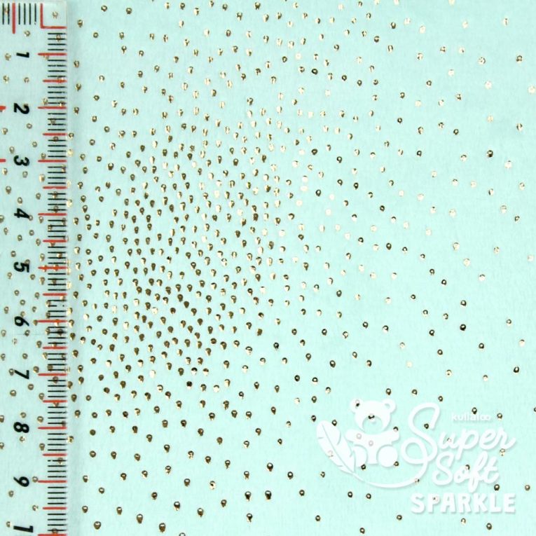 Plüsch Glitzer Stoff Meterware helles mint – 2 mm SuperSoft SPARKLE – 0,5m