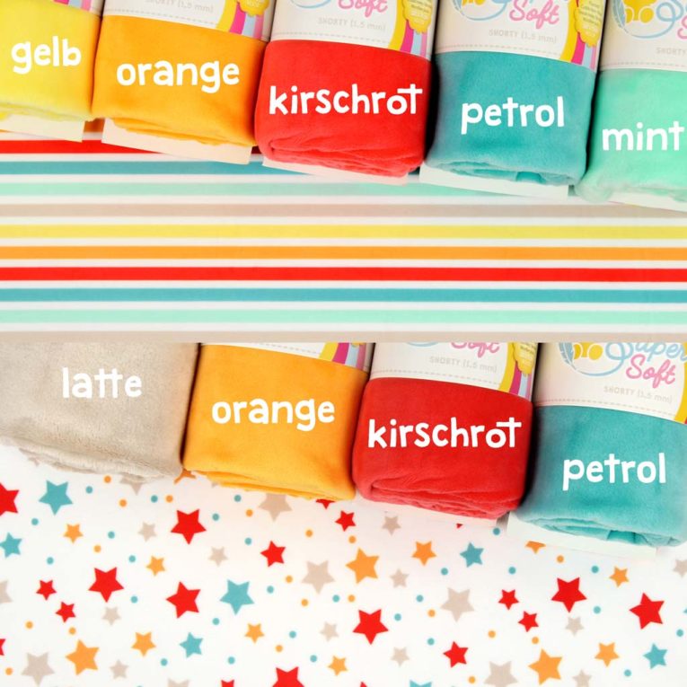 Plüschstoff "12in1" Musterprint – 1,5 mm SuperSoft SHORTY – Panel 100 x 150 cm