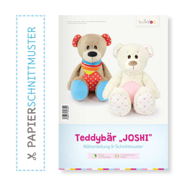 Papierschnittmuster Teddybär "JOSHI" Nähanleitung