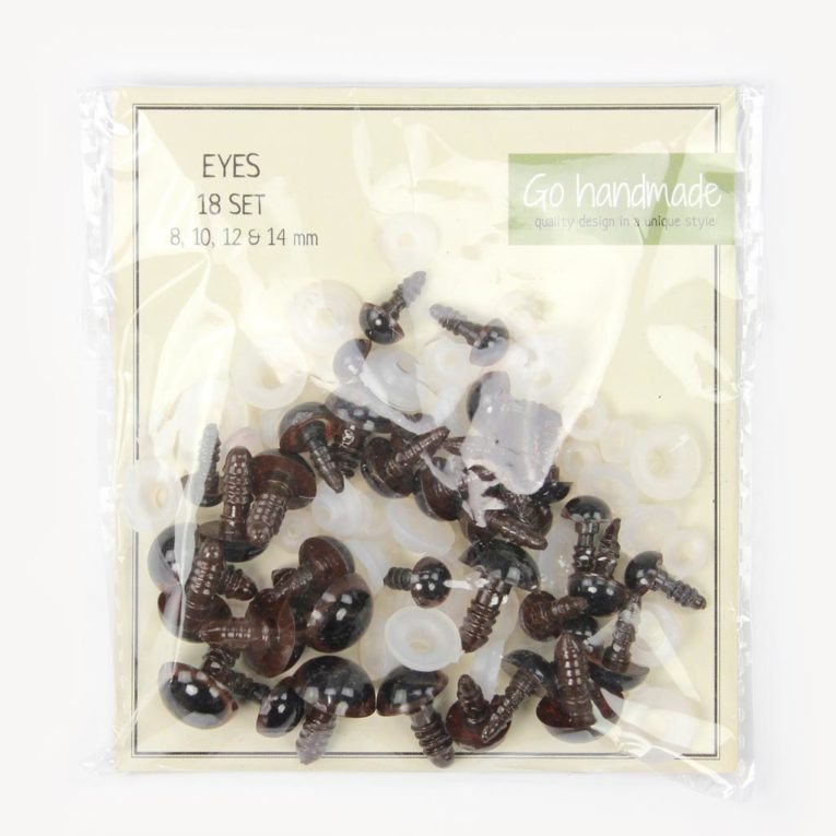 Sicherheitsaugen Set braun, 8-14 mm, spielzeugtauglich von Go Handmade