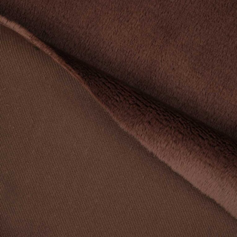 PlushMinky™ Minky Stoff dunkelbraun ("Cappucino") – 3 mm Flor