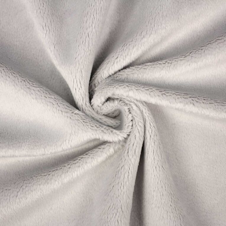 PlushMinky™ Minky Stoff hellgrau ("Nimbus Cloud") – 3 mm Flor