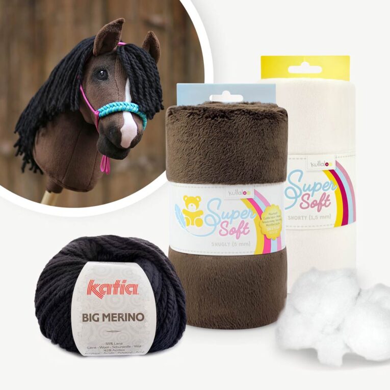 Materialpaket mit Hobby Horse Stoff dunkelbraun für Schnittmuster “HOLLY”