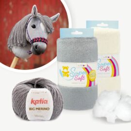 Materialpaket mit Hobby Horse Stoff grau für Schnittmuster "HOLLY"