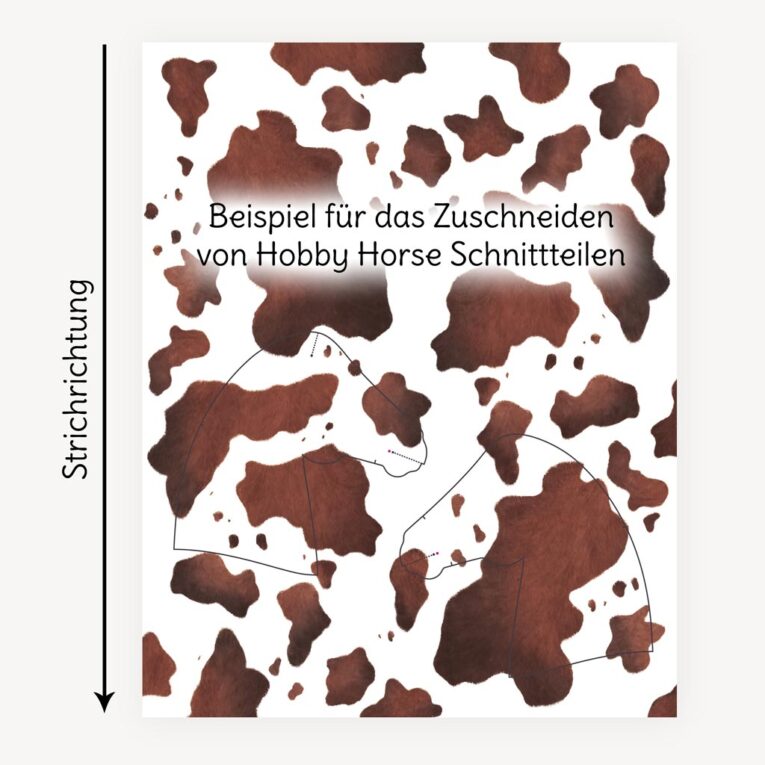 Hobby Horse Stoff Schecke braun / dunkelbraun / Fleckenstoff - SuperSoft Shorty 1,5mm - Panel 100x75cm