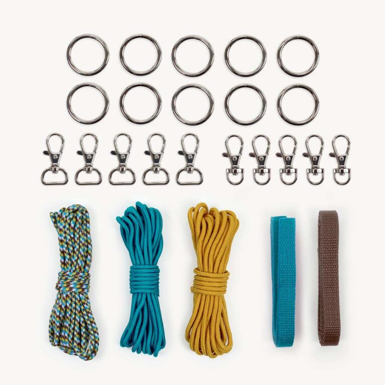 Hobby Horse Halfter selber machen: Inhalt des Materialset petrol/braun